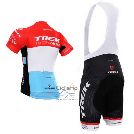 Trek Factory Racing Ropa Ciclismo Culotte Corto 2015 Mangas Cortas Blanco Rojo